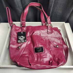 Vintage Liz Claiborne New York Burgundy Faux Leather satchel